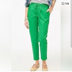 J.Crew Kelly Green Linen Cotton Blend Pants Size 4 Like New Small Cottagecore